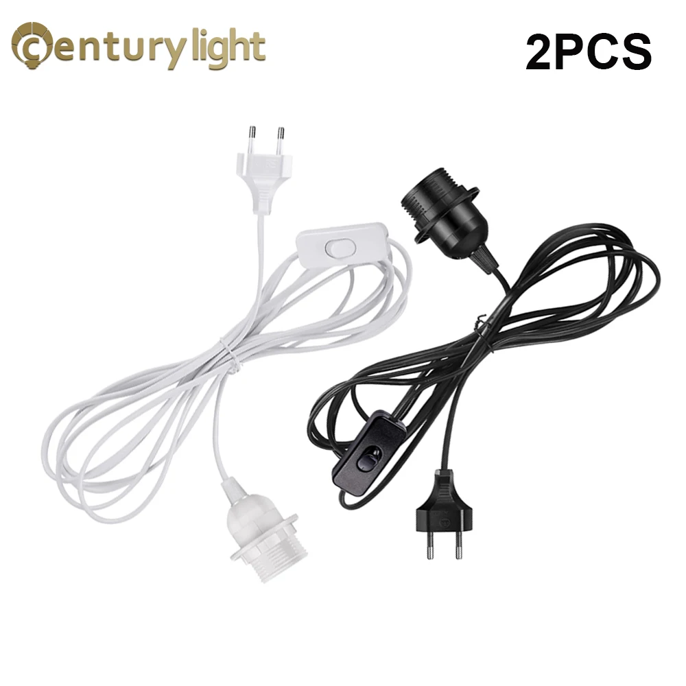 Cable de alimentación para portalámparas, adaptador de enchufe con interruptor de 1,8 V, E26, E27, accesorio de luz LED colgante de la UE, 220 M