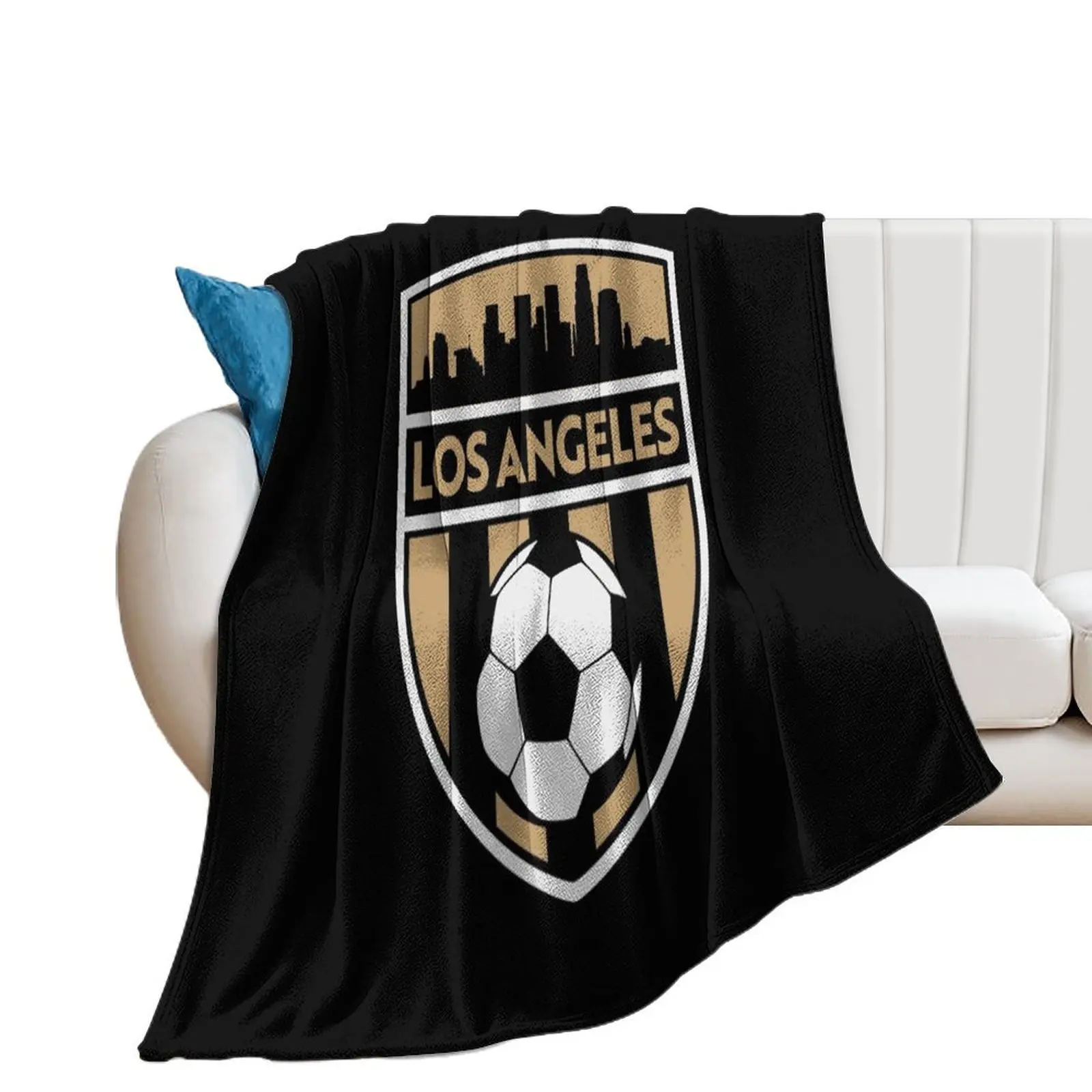 

Los Angeles Soccer LA Team FC Futbol Fan Throw Blanket Loose Plush Soft Beds Shaggy Blankets