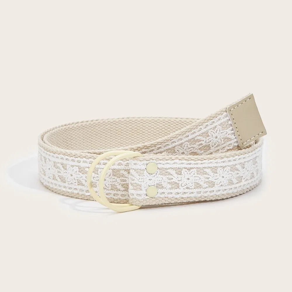 Fashion Punk Style Floral Lace Waist Belt All-match Y2k Lace Hollow Belt Linen-cotton Jeans Skirt Decorative Waistband Gifts
