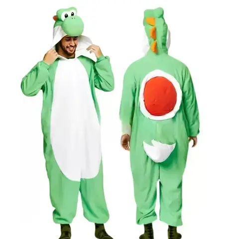 Spiel Marios Bros Yoshi Erwachsene Ein Stück Pyjamas Männer Halloween Cosplay Overall Karneval Partei Rolle Spielen Requisiten Halloween Geschenk