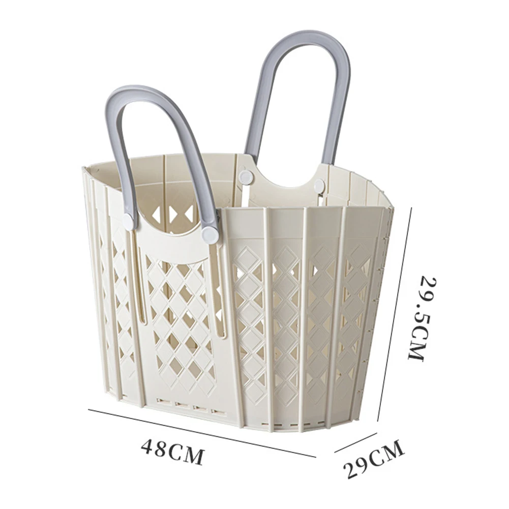 Collapsible Plastic Clothes Basket Portable Clothes Storage Basket For Home Use Pantry