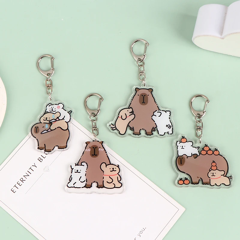 Niedliche Capybara Acryl Schlüssel bund Schult asche Ornamente Cartoon Schlüssel bund Anhänger