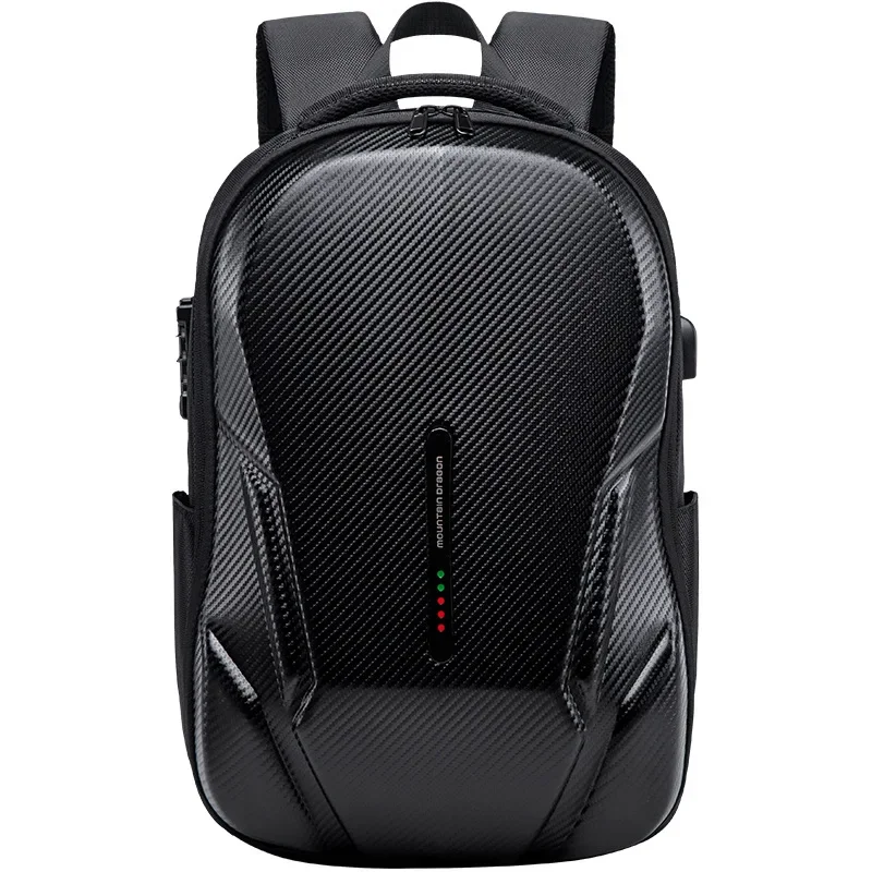 New Hard Shell Motorcycle Riding Backpack Large Capacity Knight Helmet Bag Men's Shock Absorption Waterproof USB Laptop Bag