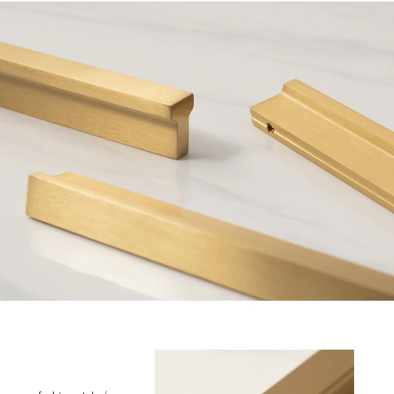 Long brushed brass furniture handle — supplier illustration 17