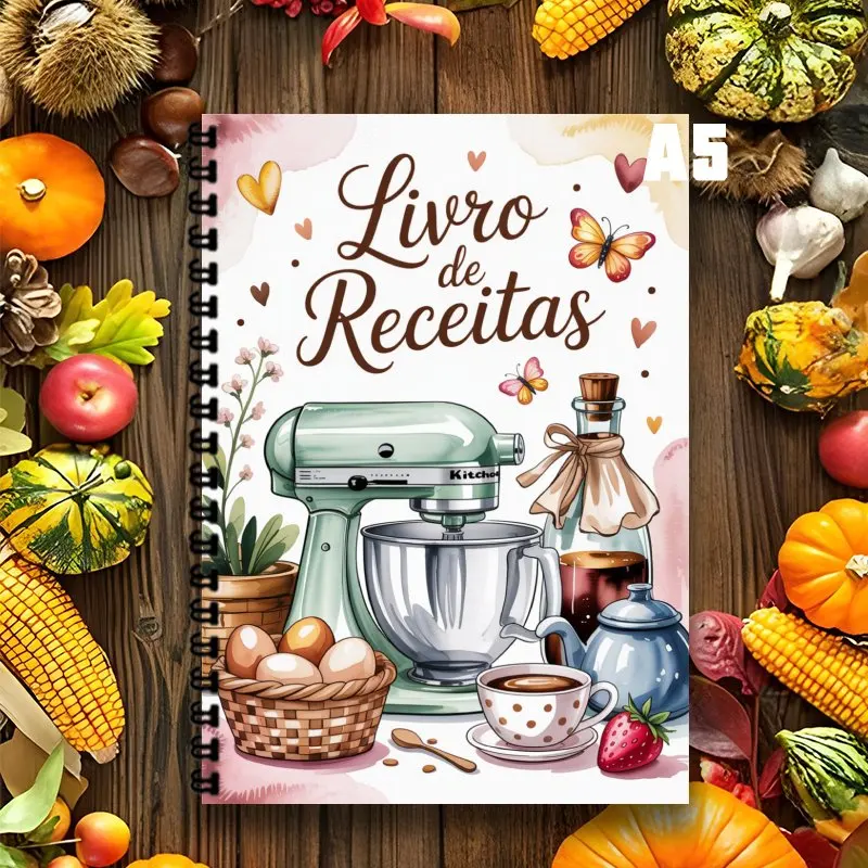 

A5 Portuguese recipe notebook, can record clear steps and common ingredient recipes, helping you easily make delicious dishes