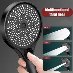 Large screen showerhead 3-speed mode portable shower shower accessories showers for bathroom items knobs full heads set parts