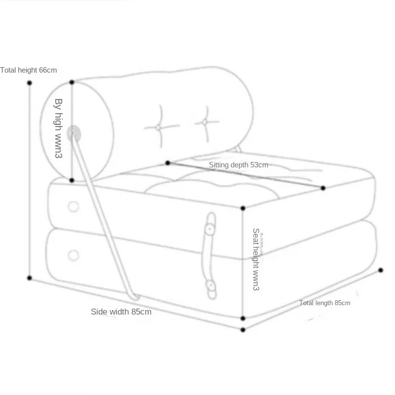 X&D Cream Style Lamb Fleece Leisure Folding Sofa Bed Fold Dual Use Single Small Unit Living Room Balcony Leisure Sofa Lazy Sofa