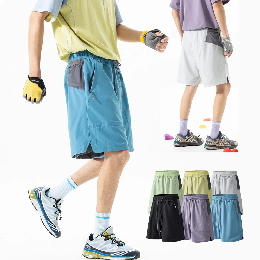 

Outdoor Sport Shorts Men's Summer Streetwear Loose Casual Splice Lightweight Quick Dry Track Cargo Shorts Couple Short Pants