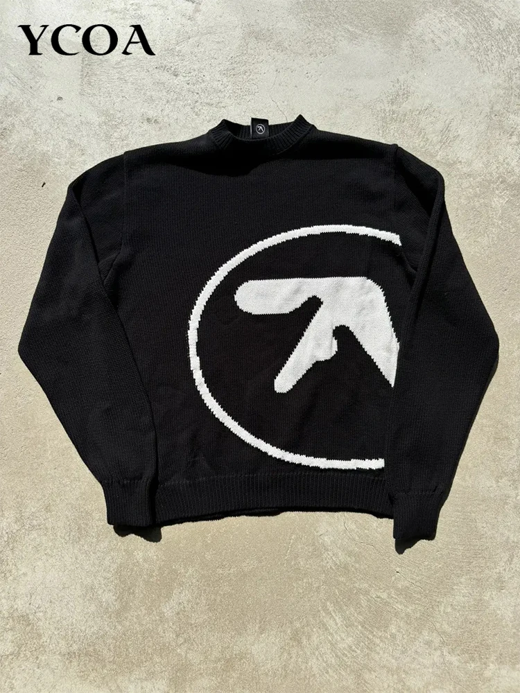 Men's Oversized Knit Pullover Y2K Gothic Streetwear