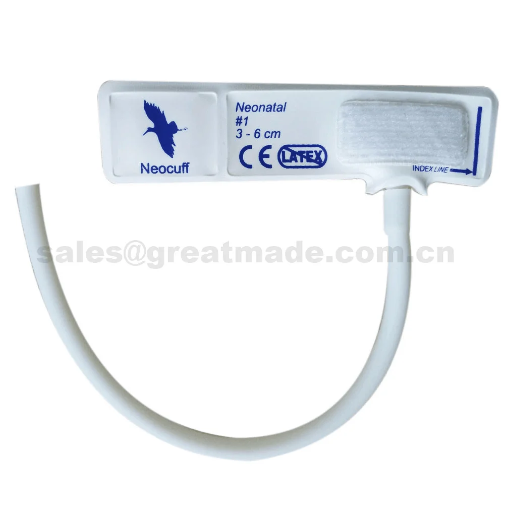 White Single Tube Device Disposable NIBP Cuff Multi Color Printed Medical Blood Pressure BP Cuff Hospital Clinic Use