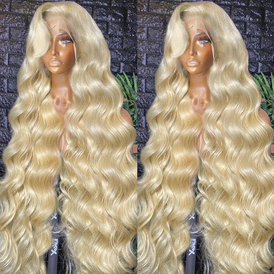 30 38 Inch Brazilian 613 Honey Blonde 250% Body Wave 13x6 Lace Front Wig 13x4 Water Wave Lace Frontal Human Hair Wigs For Women