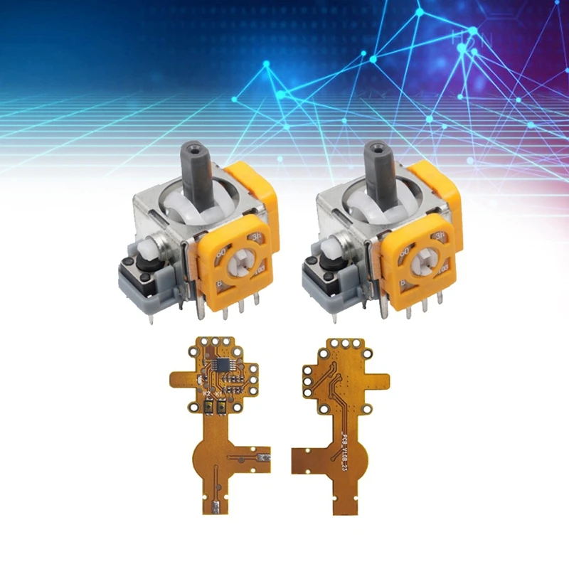 2 قطعة عصا تحكم تناظرية ثلاثية الأبعاد + لوحة معايرة لوحدة التحكم في الألعاب PS4 تأثير عصا التحكم وعصا التحكم في المركز/العايرة الحلقة الخارجية