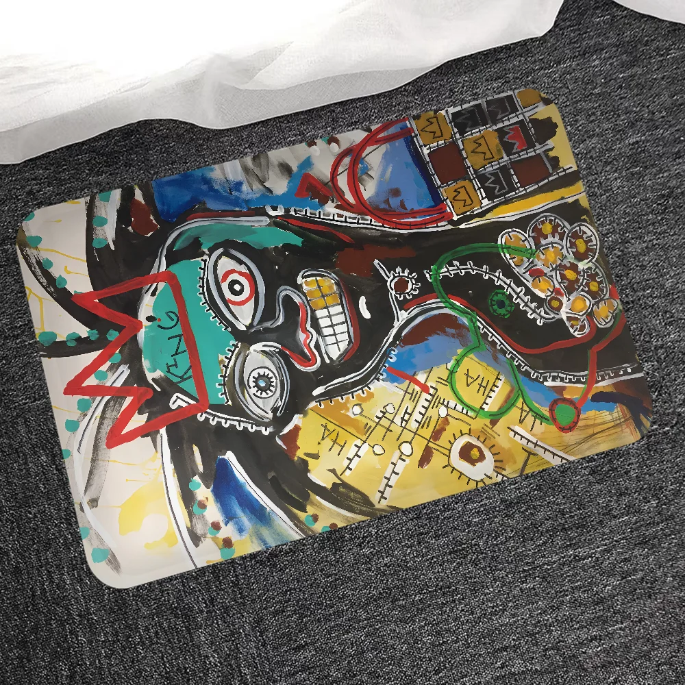 Jean Michel Basquiat Art Graffiti Room Mats Nordic Style Home Doormat Bathroom-Toilet Mats Bedroom Hotel Decor Mat