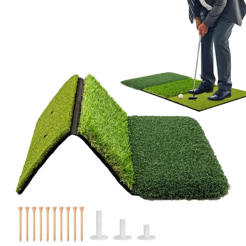 

Golf Practice Mat Artificial Training Mat 25.2x15.75 IN Golf Swing & Chipping Mat Golf Grass Mats Golf Hitting Training Aids Non