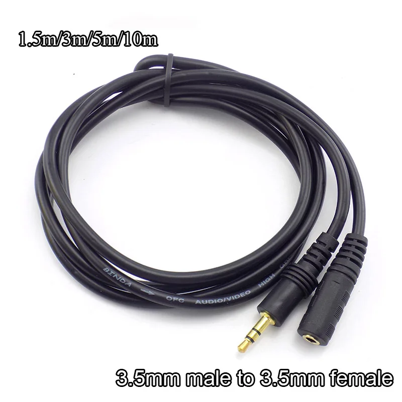 1.5/3/5/10/15/20M cable jack 3 5 one to one audio headphone extension cable aux extension cable 3.5 male to female audio cable