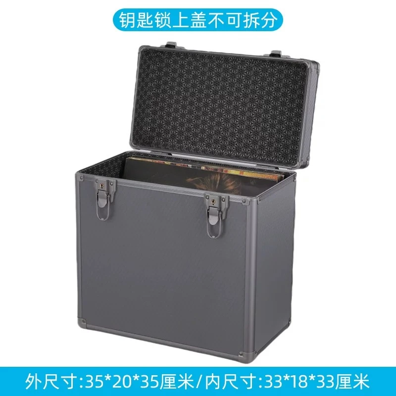 Vinyl Record Storage Box LP Album Collection Display Case Waterproof Shockproof Dustproof Foldable Leather Organizer for Home