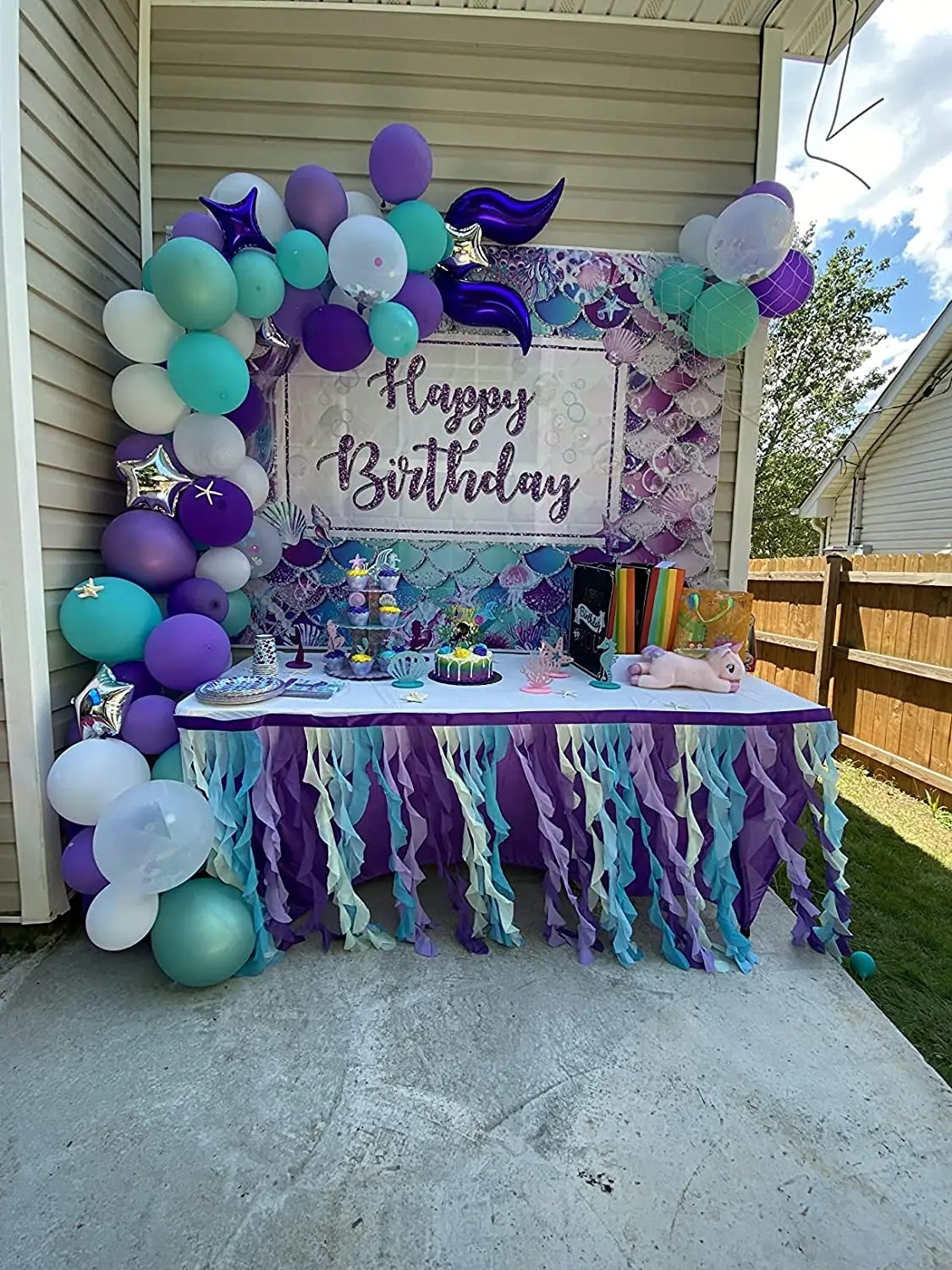 Bluey Mermaid Baby Shower 1st Birthday Backdrop For Photography Underwater World Portrait Photo Background Kid Photo Studio