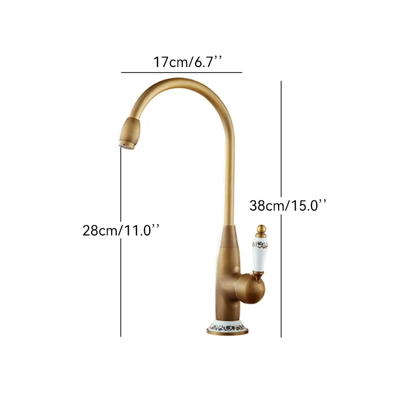 Kitchen Faucets Antique Bronze Faucet for Kitchen Mixer Tap With Ceramic Crane Cold And Hot Kitchen Sink Tap Water Mixers 7513