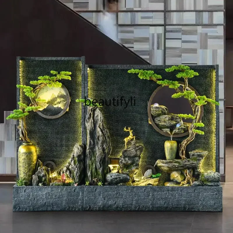 

D96 New Chinese-style flowing water ornament fish tank landscaping fake tree circulating water landscape decoration office clubh