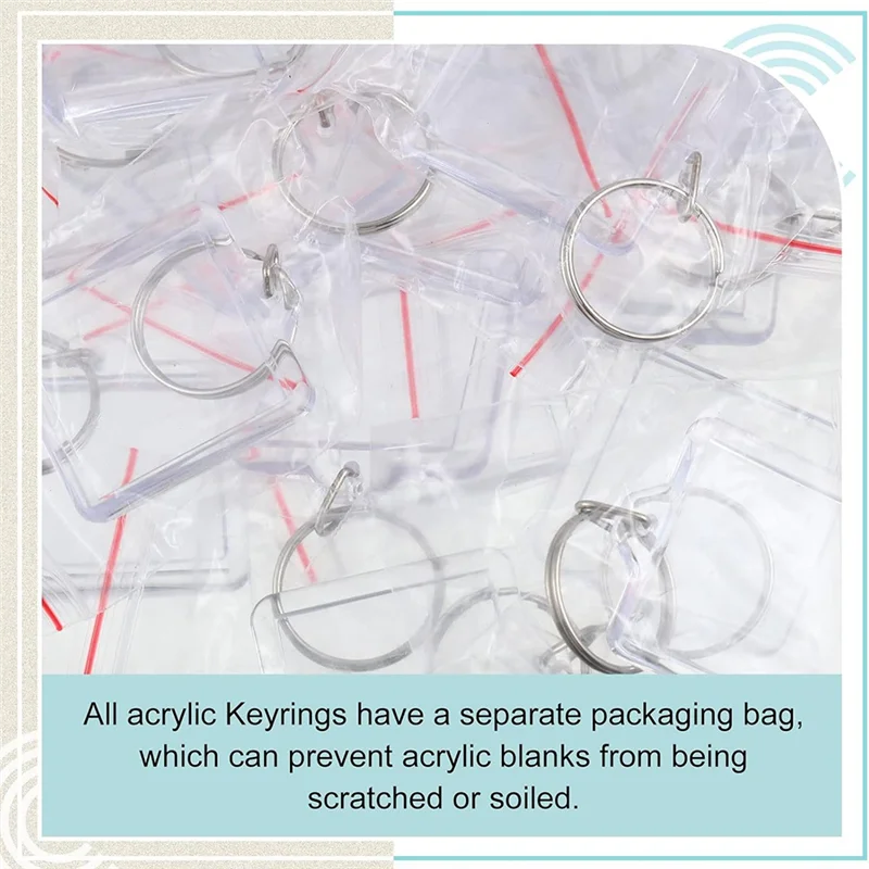 ABWR-아크릴 사진 프레임 키 체인 Tassels Charms 사진 삽입 키 체인 DIY 용 투명 프레임 열쇠 고리 빈
