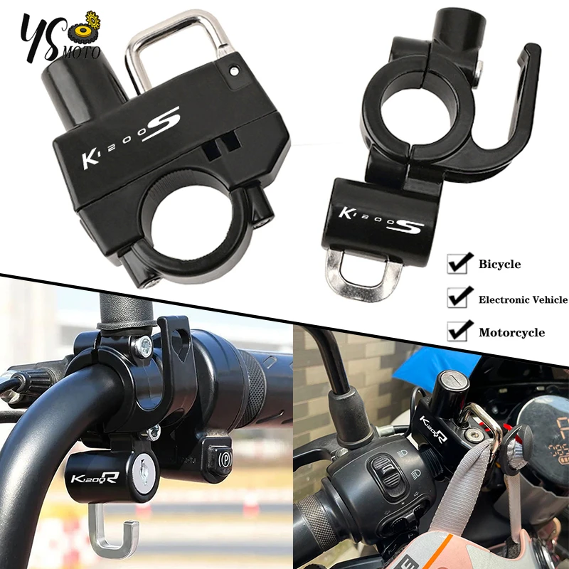 For BMW K1200R K1200S K 1200 R K 1200R 2023 2024 Motorcycle Accessories Helmet Pipe Clamp Hook Lock for Moto Anti Theft Fixin