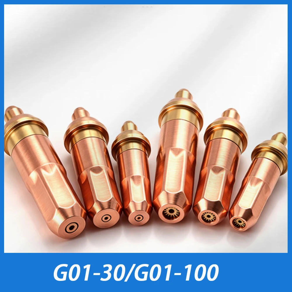 Gas Cutting Nozzles G01‑30 G01-100 Oxygen Acetylene Propane LPG Torch Tips for 10‑100mm Thickness Metal Cutting 5pcs