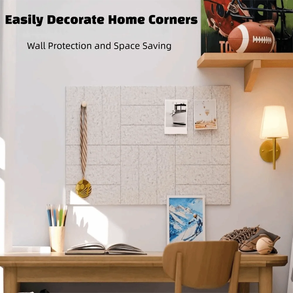 Self Adhesive Felt Acoustic Panels Vertical Stripe Removable Pinboard Tiles Noise Reduction Polyester Felt Memo Board