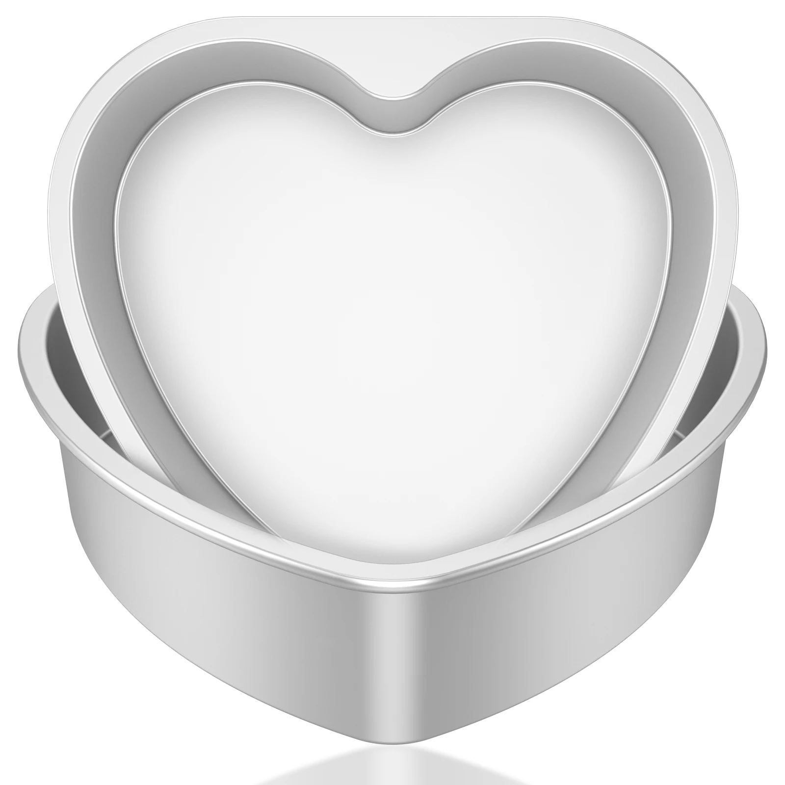 2 Pcs Heart Shape Cake Pan 10 Inches Aluminum Metal Heart Cake Mold Nonstick Heart Cake Pans for DIY Baking Kitchen Bakery