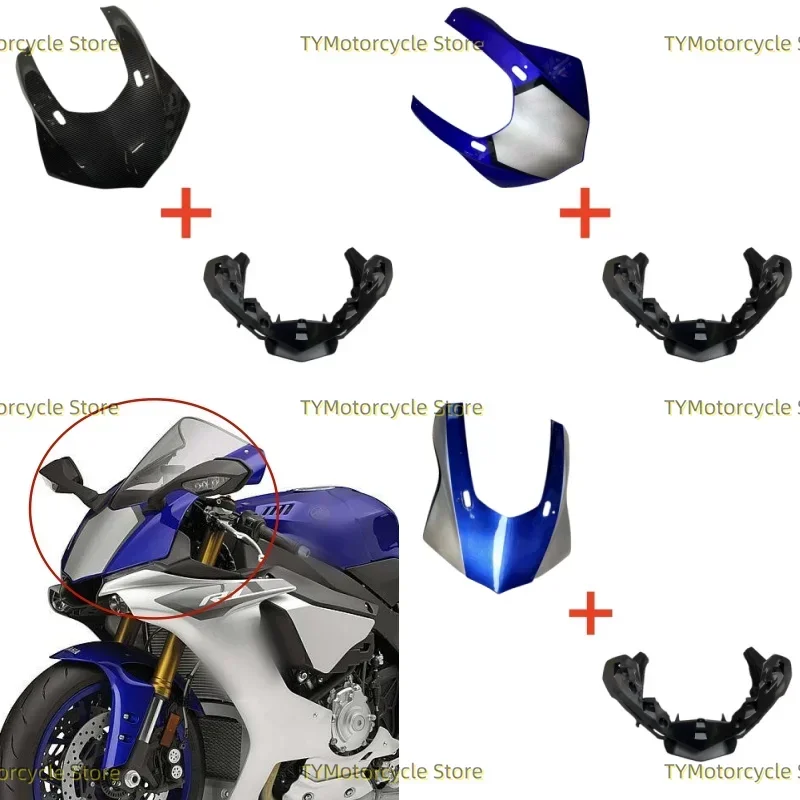 Front Headlight Hood Fairing Panel Cover Nose Head Cowl Fit For YAMAHA YZF R1 R1M YZFR1 YZF-R1M YZF-R1 2015 2016 2017 2018 2019