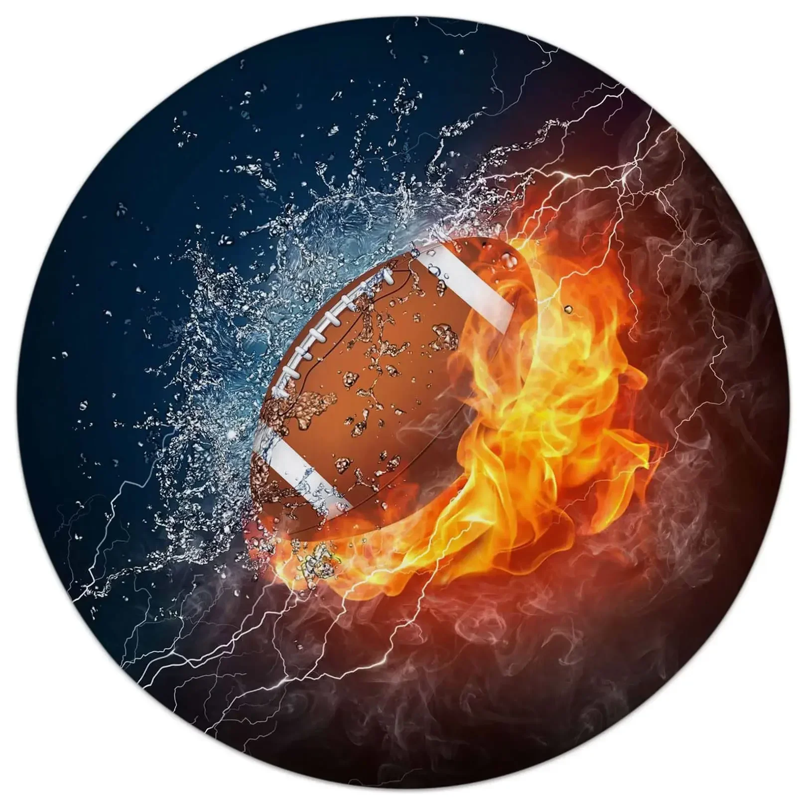 

Хрустальный бархатный футбольный мяч, круглый ковер, нескользящий напольный коврик с абстрактным футбольным принтом для гостиной, спальни, декора офисного стула