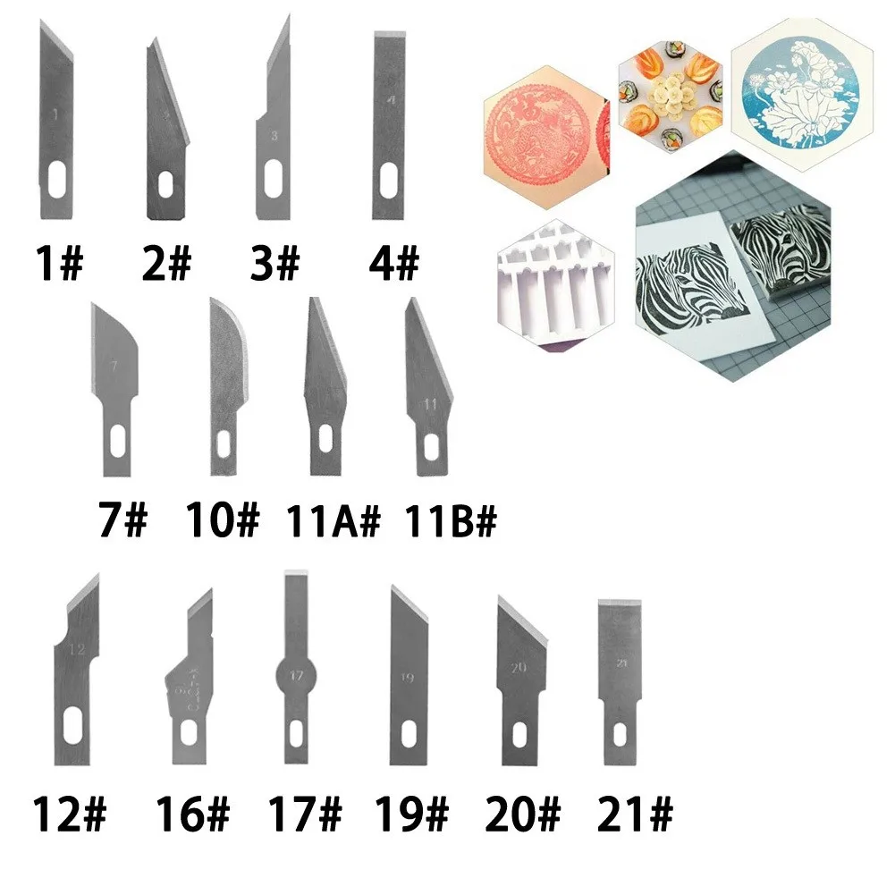 10PCS Precision Cutter Blades Set Hand Tools Arts Craft Hobby Paper Cutting Carving Aluminum Alloy DIY Repair Cutter Blade