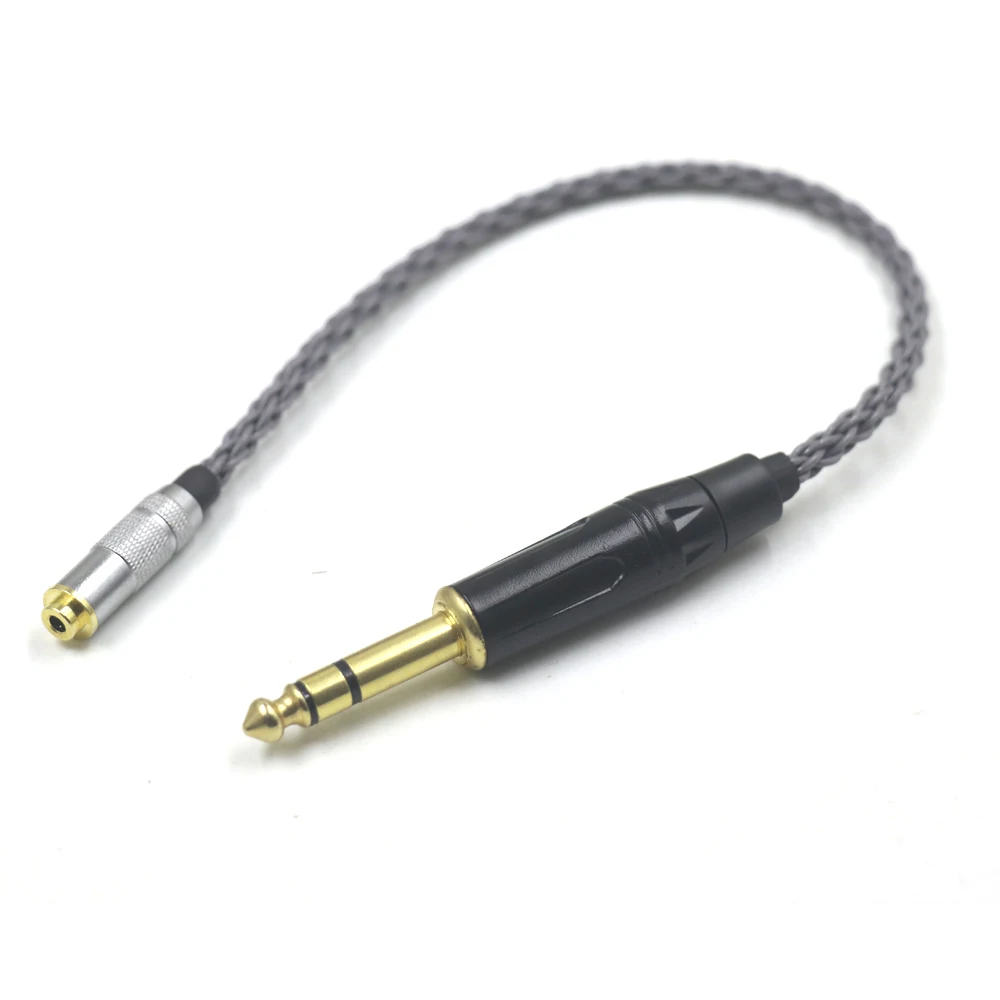 8 Core 7N 6.35mm 1/4 Male to 2.5mm Female Balanced Connector TRS Audio Adapter Cable 6.35mm to 2.5mm Silver Plated