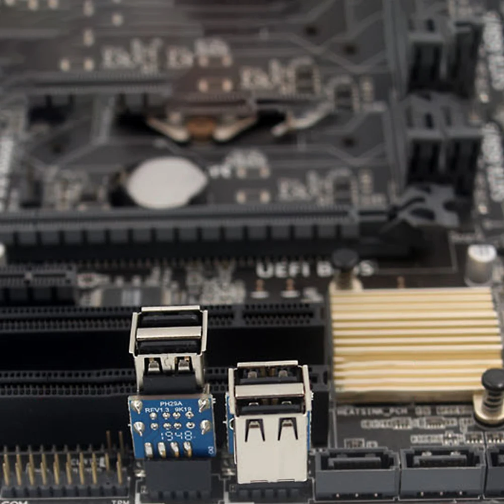 USB 2.0 اللوحة الرئيسية رأس 9pin 10pin اللوحة إلى 2 منافذ USB 2.0 المزدوج USB A 9 دبوس أنثى محول محول