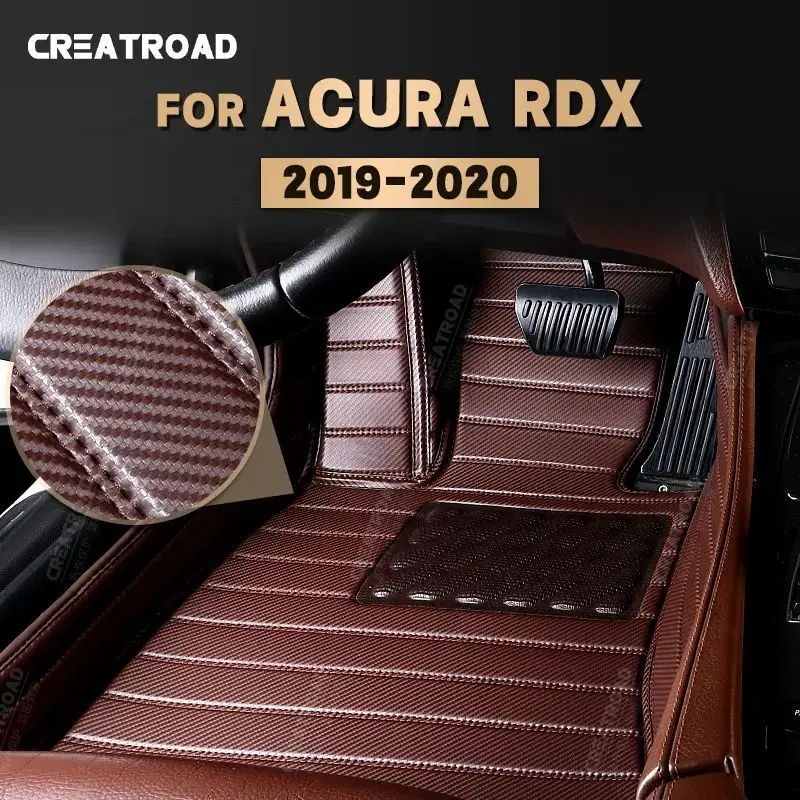 

Custom Carbon Fibre style Floor Mats For Acura RDX 2019 2020 Foot Carpet Cover Automobile Interior Accessories