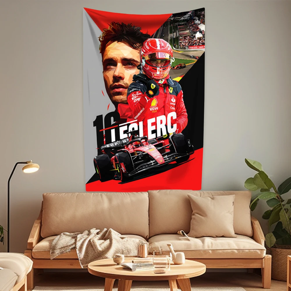 C-Charles Leclercs Tapestry Racer Printed Home Decor Aesthetics Wall Hanging Bedroom Background Bedspread Sofa Blanket