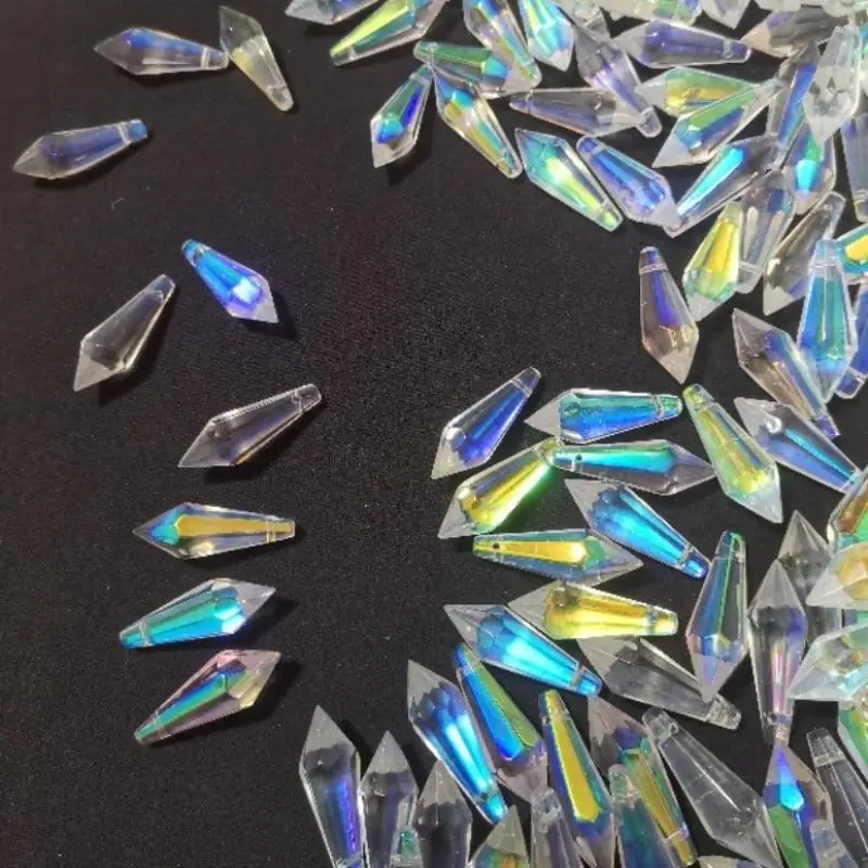 5PCS Crystal Icicle Suncatcher Prisms Hanging Rainbow Maker Chandelier Replacement Drops DIY Lamp Candle Holder Curtain Pendant
