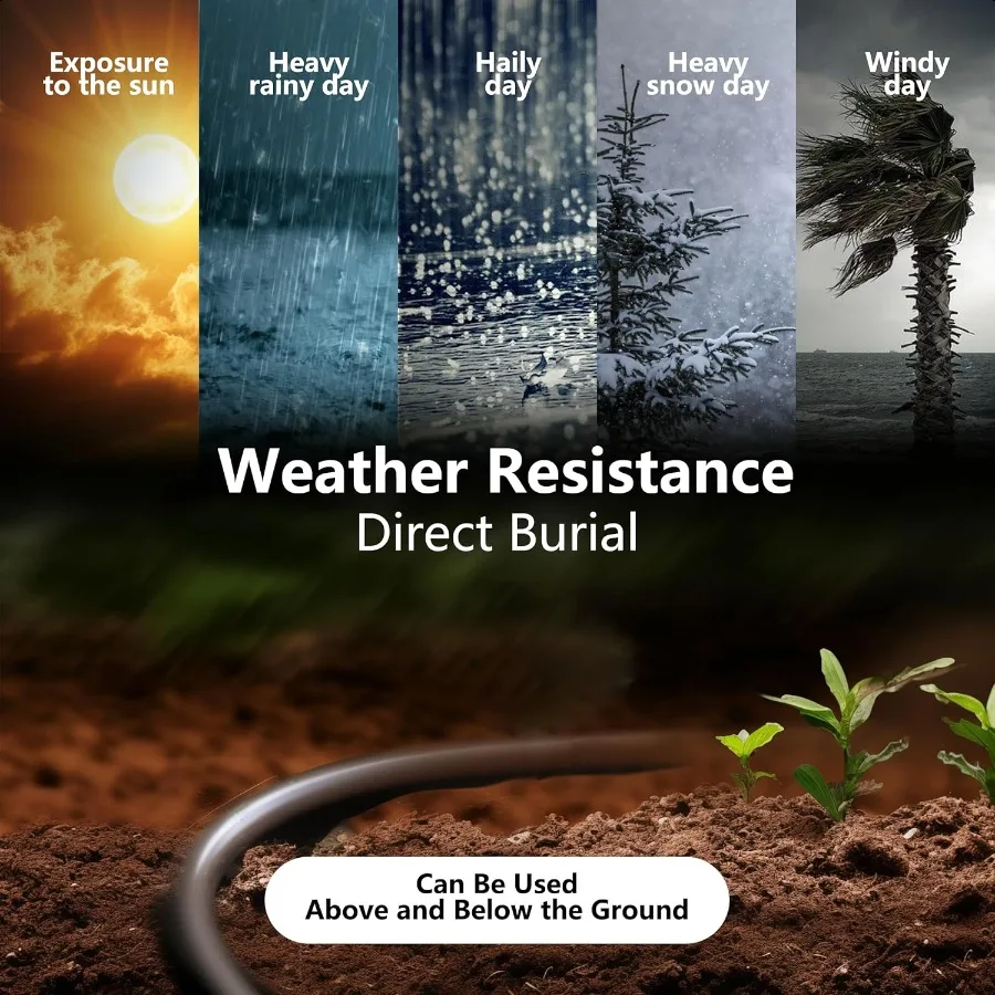 كابل إيثرنت خارجي Cat6 50 قدم 24AWG 10 جيجابت في الثانية منفذ Cat8 7 شبكة من النحاس النقي دفن مباشر مقاوم للماء تحت الأرض مضاد للأشعة فوق البنفسجية 1 قدم 3 #4