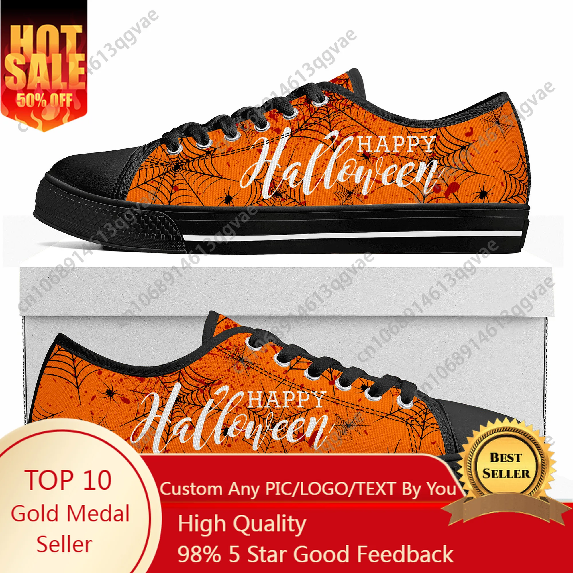 

2025 Halloween Horror Carnival Low Top Sneakers Womens Mens Teenager High Quality Shoes Tailor-Made Canvas Sneaker Shoe