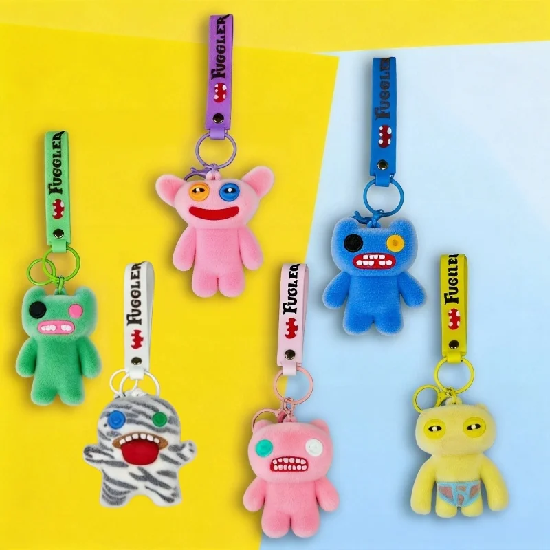 FUGGLER Cute Tooth Monster Anime Cartoon Creative Personalized Plush Keychain Doll Pendant Funny Tooth Doll Pendant Accessory - view 2