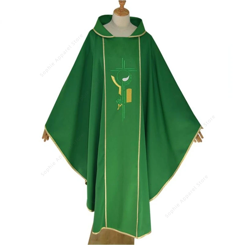 Chasuble الأسقف رجال الدين رداء السترات القس زي الكنائس الليتورجية المسيحية الكاهن الكاثوليكي سترة موحدة