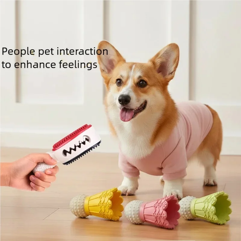 Badminton Shape Bite Resistant Dog Chew Toy Interactive Teeth Grinding Stick Relieves Boredom Puppy Puzzle Toy Self Fun Play Toy