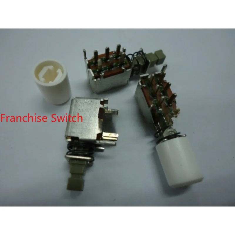 10PCS Self Locking Switch Push  With Lock, 2 Rows And 6 Feet (equipped  Self-locking Cap)