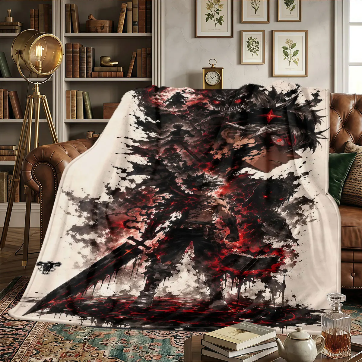 Black Clover Patterns Home Blanket High quality All Seasons for Beds Bedrooms Naps Warmth and Comfort Christmas Gifts -HE1