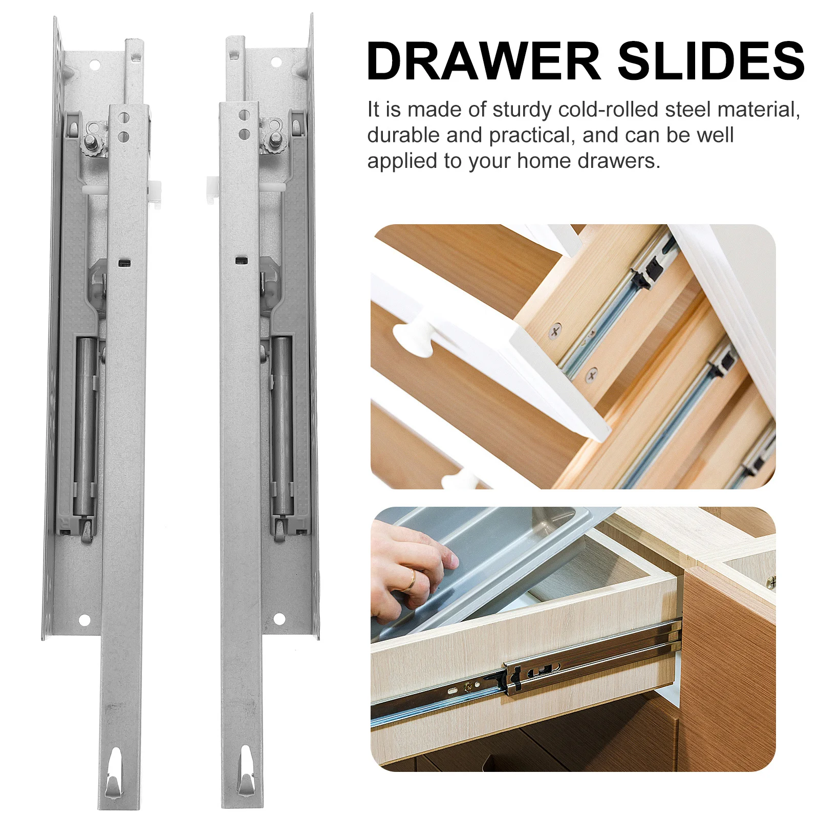 

2Pcs Heavy Duty Drawer Slides with Soft Close Function Damping Buffer Slide Rails for Cabinet Drawers Smooth Undermount Drawer