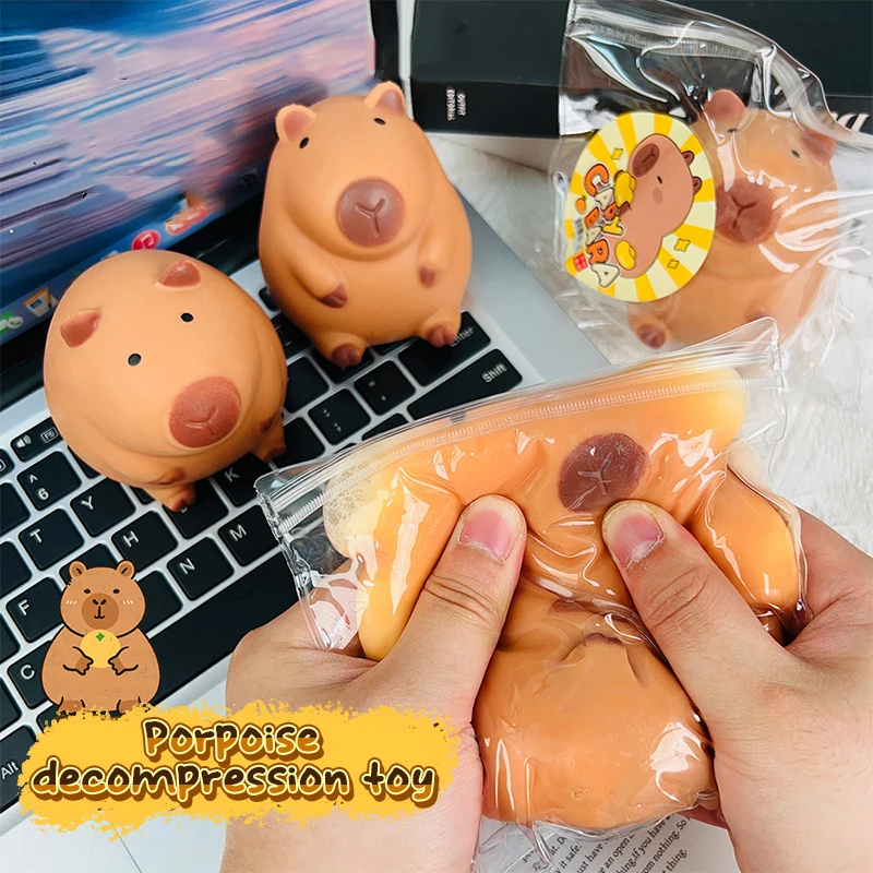 Cute Cartoon Capybara Mochi Pinching Toy Squishy Toy Slow Rebound Decompression Toys Stress Release Hand Relax Gifts