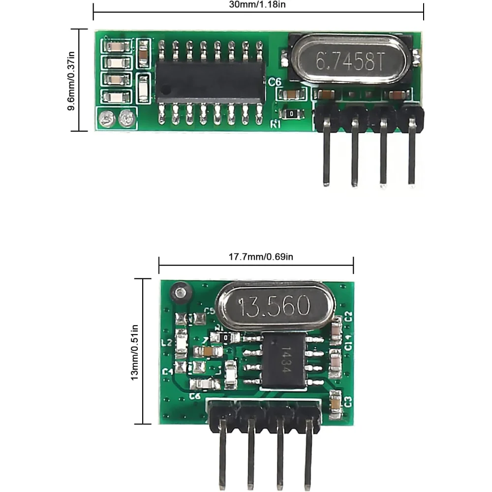 وحدة إرسال واستقبال RF لاسلكية 433 ميجاهرتز مع هوائي، مجموعة ASK للتحكم عن بعد DIY متوافقة مع مشاريع Arduino