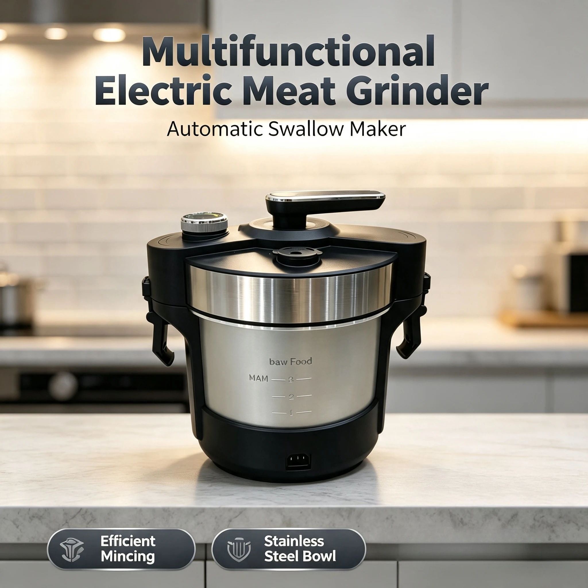 Heatable Cassava Fufu Maker, Electric Food Heating Mixer for Commercial & Household Use