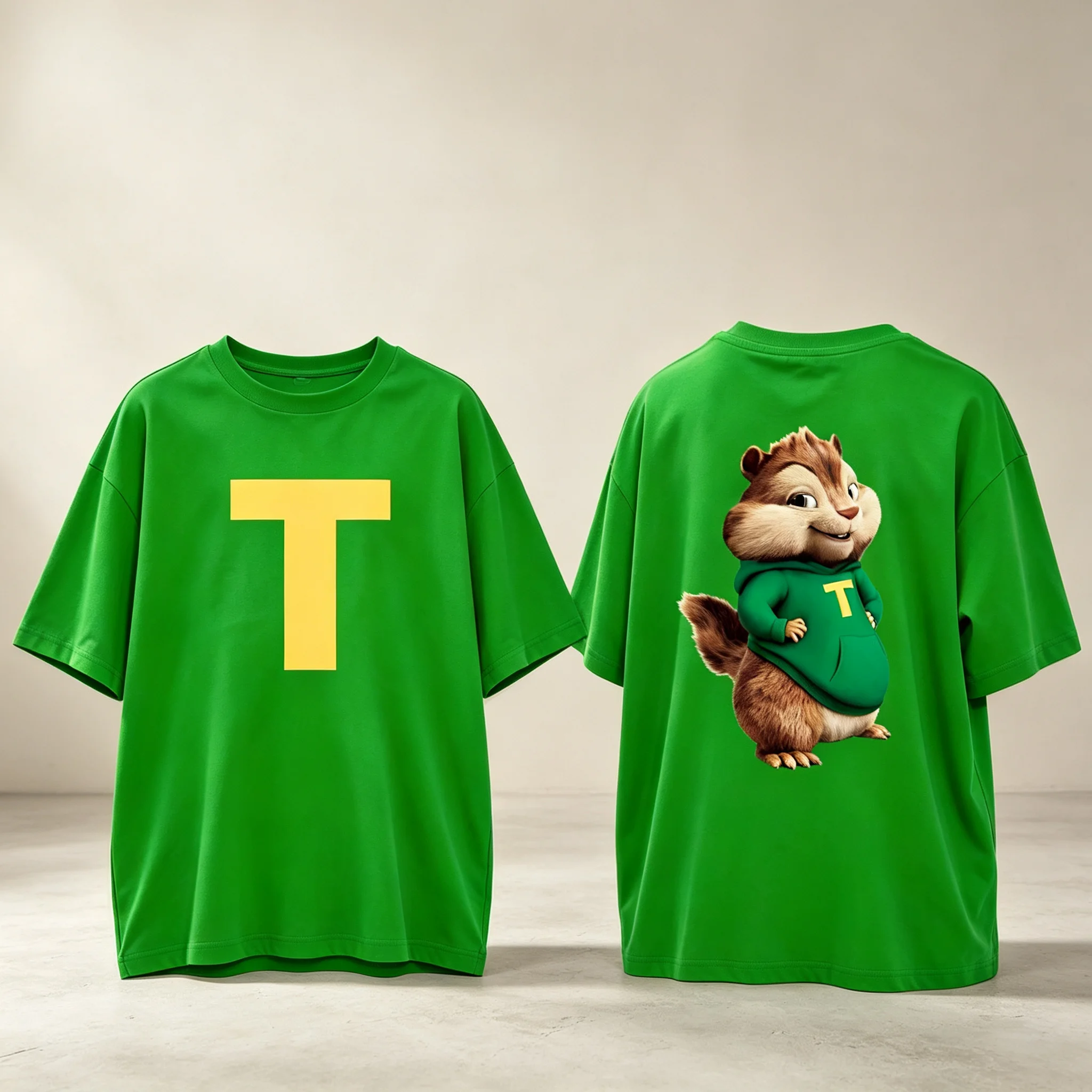 Alvin and The Chipmunks_ The Squeakquel's Pullover Woman Manfashion T-Shirt mit überschnittenen Schultern, erhältlich als Best Friend T-Shirt – Detail 13