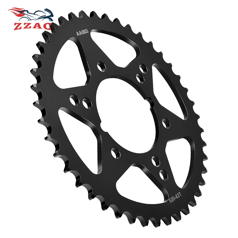 520 43T 46T 20CrMnTi Motorcycle Rear Sprocket Sprocket For Kawasaki ZX-6R ZX600 ZX636 Ninja Z750 ER-6f ER-6n EN650 EX650 KLE650