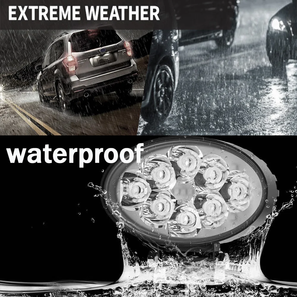 2 قطعة سيارة LED ضوء العمل 8 LED 3030 SMD السوبر مشرق البيضاوي كشاف بقعة 6500K تيار مستمر 12 فولت الأضواء شاحنة 4x4 4WD على الطرق الوعرة SUV ATV #5